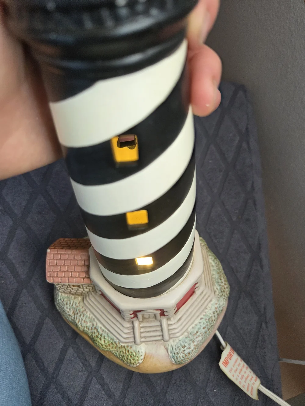 Vintage 1991 Lefton China Cape Hatteras Lighthouse 1870 Lighted Lamp